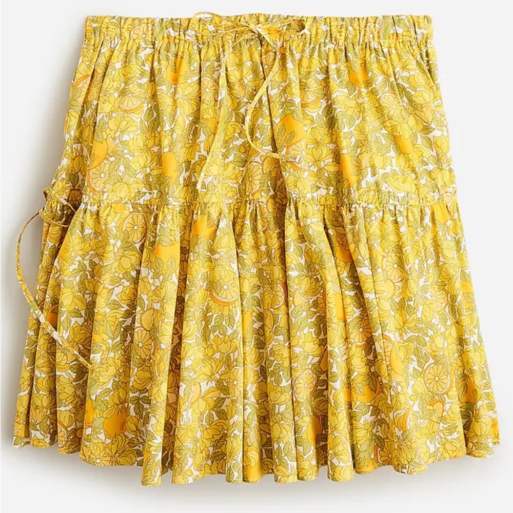 J. Crew Yellow Green Skater Mini Skirt